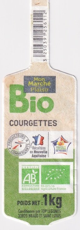 Mon marché plaisir bio courgettes recoltees en nouvelle aquitaine 1kg
