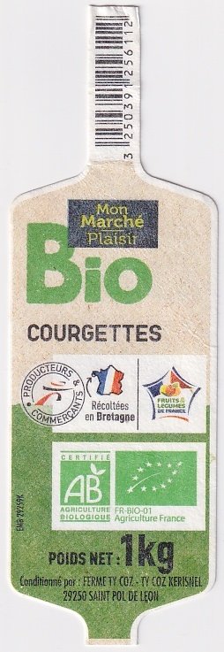 Mon marché plaisir bio courgettes recoltees en bretagne 1kg