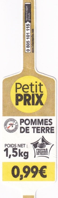 Petit prix pommes de terre fruits et legumes de france 0,99 € 1,5kg