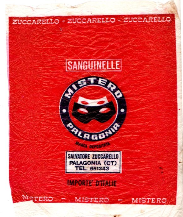 sanguinelle  mistero zuccarello marca depositata salv. zuccarello palagonia (ct) importe d italie.