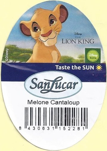 san lucar disney the lion king taste the sun melone cantaloup 8430631152281