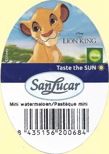 san lucar disney the lion king taste the sun mini watermeloen pasteque mini  8435156200684