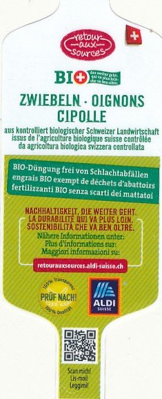 retour aux sources bio zwiebeln oigons cipolle aldi suisse