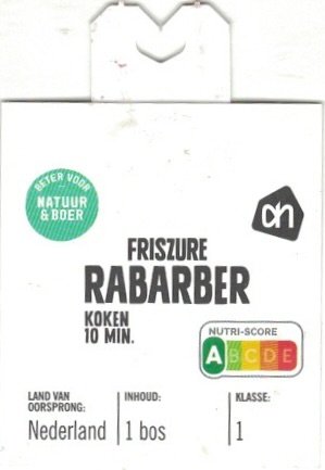 AH beter voor natuur & boer friszure rabarber nutruscore a land van oorsprong nederland 87100201120
