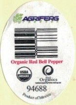Agriferg produce organic red bell pepper usda organic pao organics 94688 product of mexico