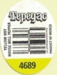 Tepeyac yellow hot house bell pepper (01)00850049201025 product of mexico 4689