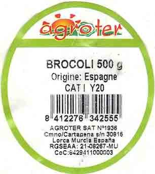 agroter brocoli 500 g origine : espagne 8412276342555