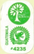 Palo Blanco guatemala rainforest alliance certified #4235