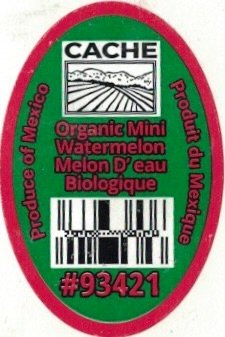 Cache organic mini watermelon melon d eau biologique produce of mexico produit du mexique #93421