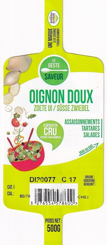 Le geste saveur oignon doux a deguster cru jardins du midi 500g chili 3276554578600