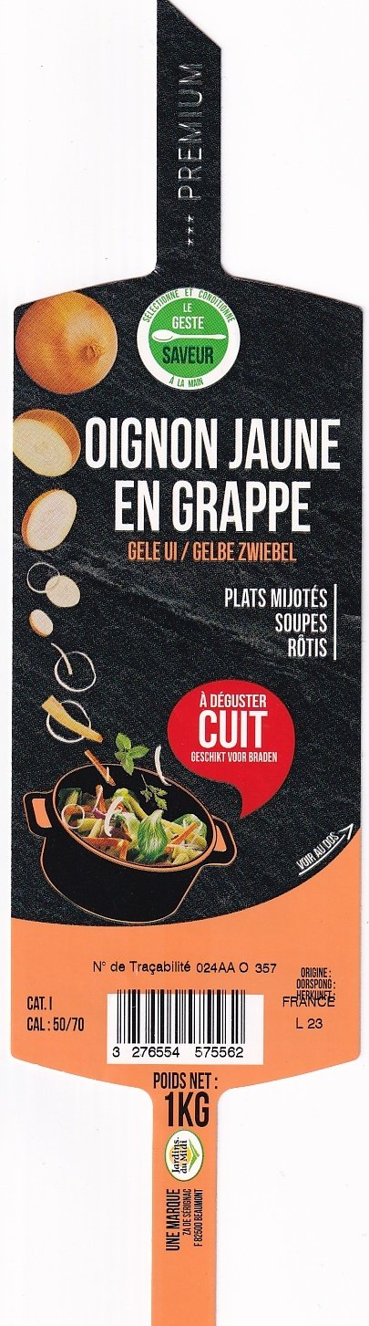 Le geste saveur premium oignon jaune en grappe a deguster cuit jardins du midi 1kg france 3276554575562