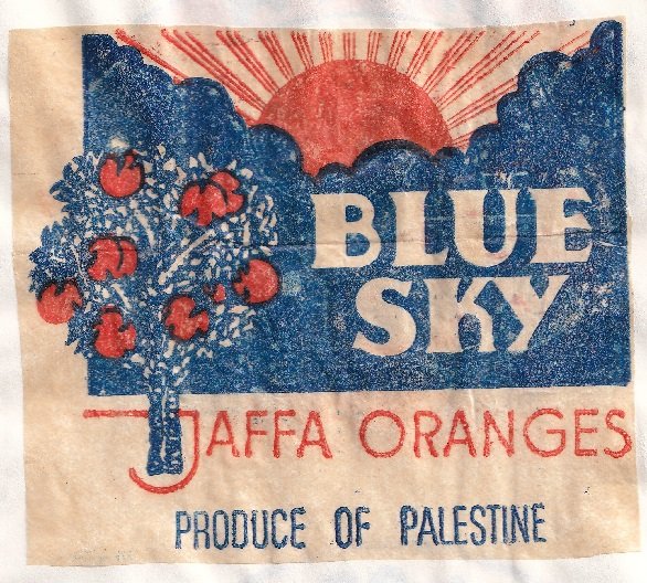 Blue sky jaffa oranges produce of palestine
