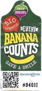 daily greens bio organic every banana counts  save a smile  operation smile #94011