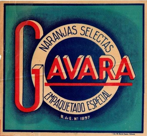gavara naranjas selectas empaquetado especial r de e n 1897