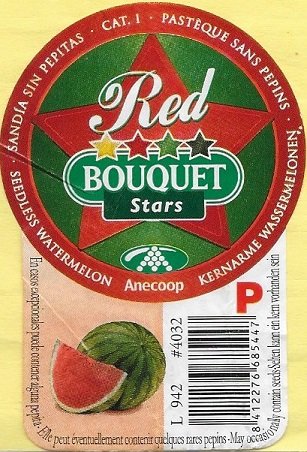 Bouquet stars red anecoop pasteque sans pepins l942 p #4032 8412276685447