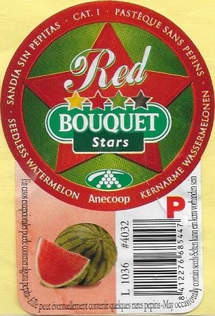 Bouquet stars red anecoop pasteque sans pepins l1036 p #4032 8412276685447