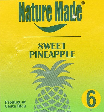 Nature made extra sweet pineapple product of costa rica 6 5050372116019