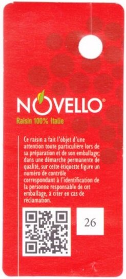 Novello raisin 100% italia QR 26
