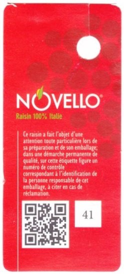 Novello raisin 100% italia QR 41