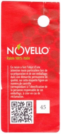 Novello raisin 100% italia QR 45