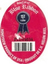 Blue ribbon pacific 1st for flavor plu #4034 honeydew product of usa produit de e.u. melon miel