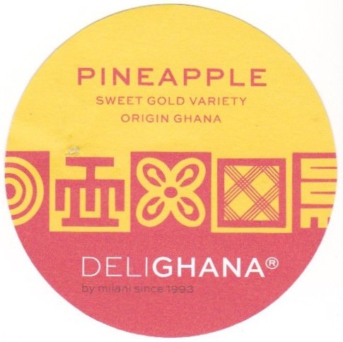 Delighana by milani since 1993 pineapple sweet gold variety origin ghana 5/6 6034117045061