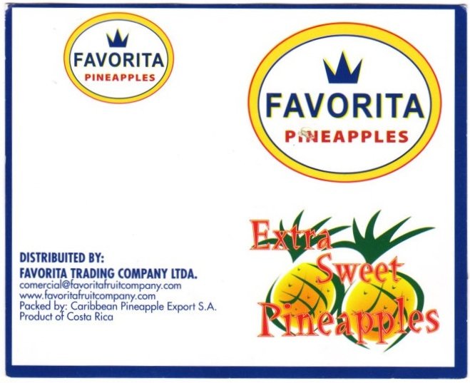 Favorita pineapples extra sweet pineapples