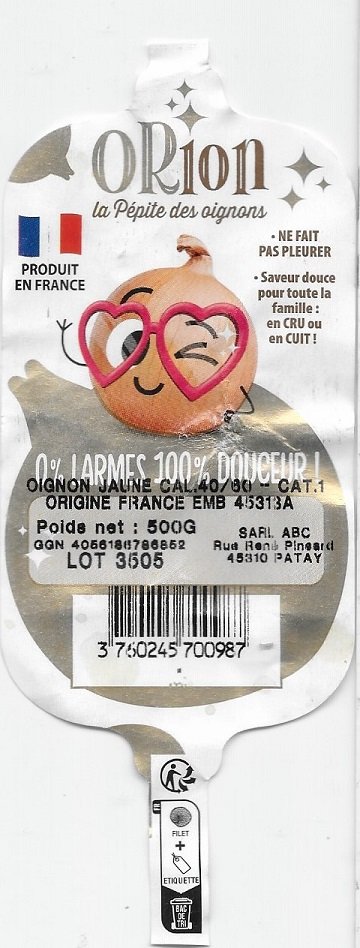 Orion la pepite des oignons jaune origine france 500g 3760245700987