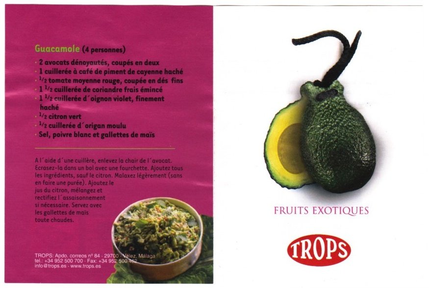 Trops fruits exotiques Malaga guacamole