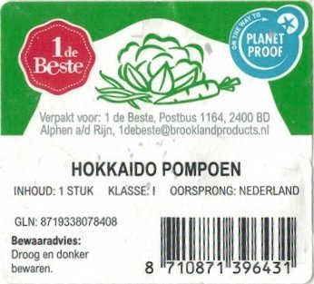 1 de beste on the way to planet proof hokkaido pompoen oorsprong: nederland gln: 8719338078408 8710871396431