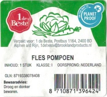 1 de beste on the way to planet fles pompoen oorsprong: nederland gln: 8719338078408 8710871396424
