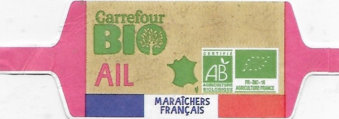 Carrefour bio ail maraichers français ail blanc 3 tetes 3276553449642