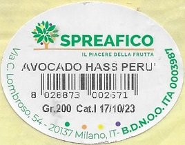 Spreafico avocado hass peru 8028873002671