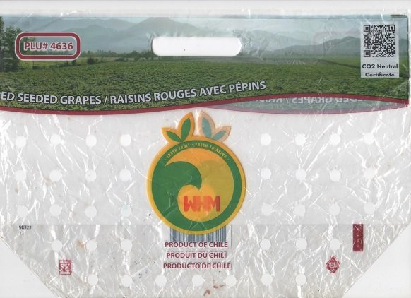 whm red seeded grapes raisins rouges avec pepins product of chile