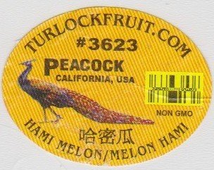 Turlockfruit.com #3623 peacock california usa hami melon/melon hami