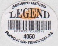 Legend cantaloupe/cantaloup (01)00850725002175 4050 produce of usa