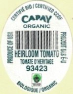 Capay Organic produce of usa produit des e.u heirloom tomato tomate d heritage 93423