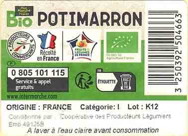 mon marche plaisir bio potimarron origine : france 3250392504663