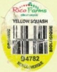 Rico Farms yellow squash organic biologique 94782 mexico mexique