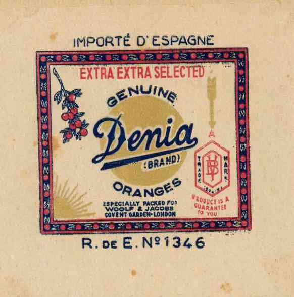 vb genuine denia brand oranges re 1346 importe de espagne