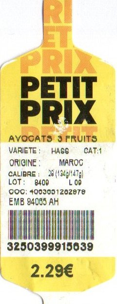 petit prix avocats 3 fruits variete hass origine maroc 3250399915639 2.29€