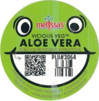 Melissa s vicious veg aloe vera scan for procesing instructions plu #3064 product of mexico