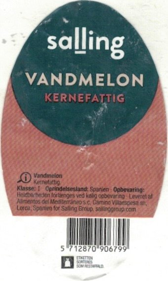 Salling vandmelon kernfattig oprindelsesland: spanien 5712870906799