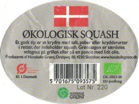 okologisk squash kl. 1 danmark 5701675093575 hunsballe gront