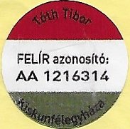 Felir azonosto aa 1216314 toth tibor  kiskunfeleegyhaza
