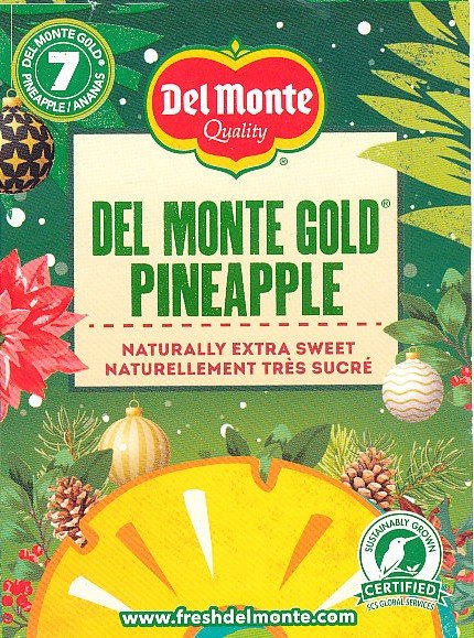 Del Monte quality 7 del monte gold pineapple naturally extra sweet naturellement tres sucre 5050372117009