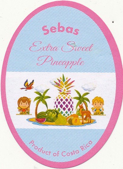 Sebas extra sweet pineapple product of costa rica