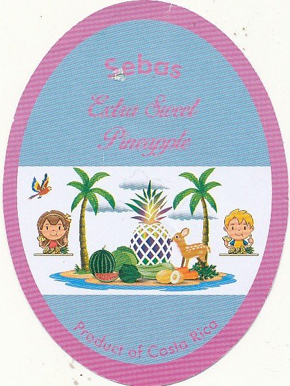 Sebas extra sweet pineapple product of costa rica