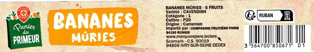 panier du primeur bananes muries 5 fruits origine cameroun compagnie fruitiere paris scarmark