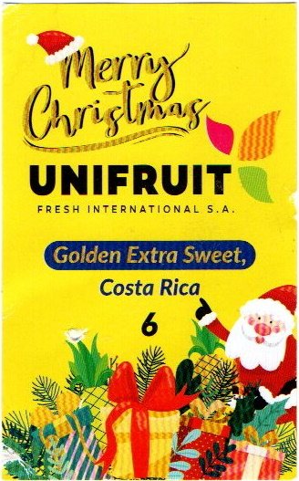 unifruit fresh international s.a. merry christmas golden extra sweet costa rica 6 7443029340017